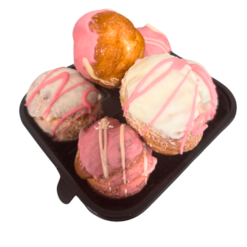 Afbeelding van 6 roze soesjes