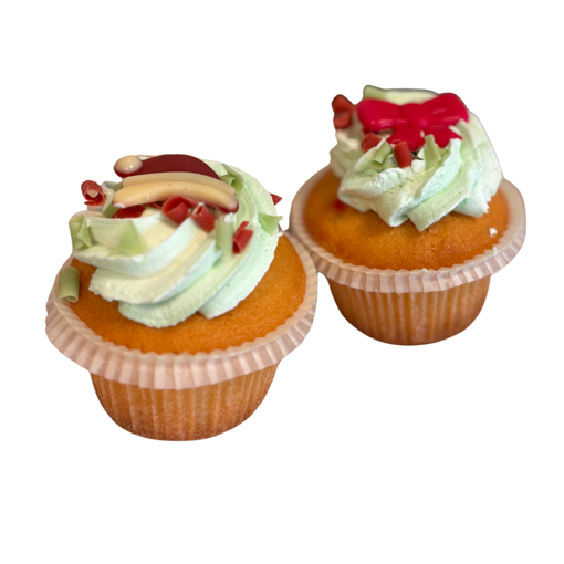 Afbeelding van 2 cupcakes Kerst